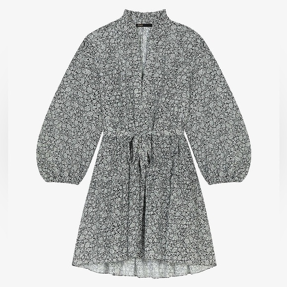 Maje Floral Print Devore Mini Dress - Picture 1 of 4